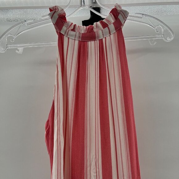 Gibson Women's Striped A-Line Dress Halter Pink/White Size XS Zip - Picture 6 of 8